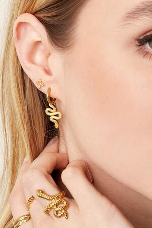 Earrings Shiny Serpent Gold Stainless Steel h5 Immagine2